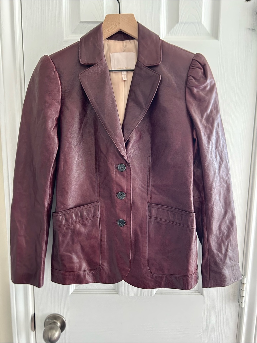 Rebecca Taylor Burgundy Leather Jacket size 4 GUC
